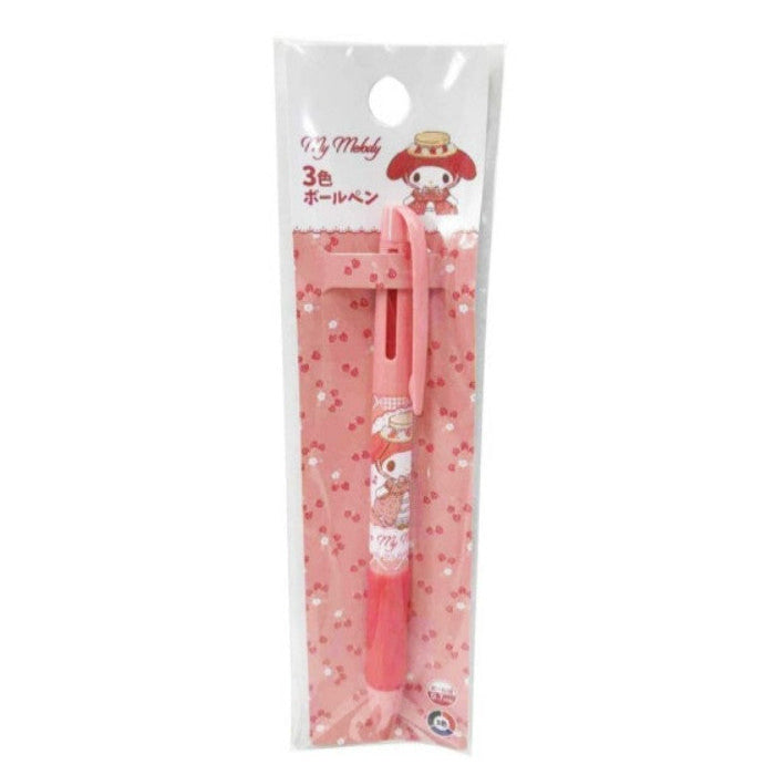 Pink pen with cartoon character packaging on a white background