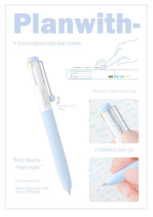 Planwith 4in1 Multi-Color Gel Pen 0.5mm