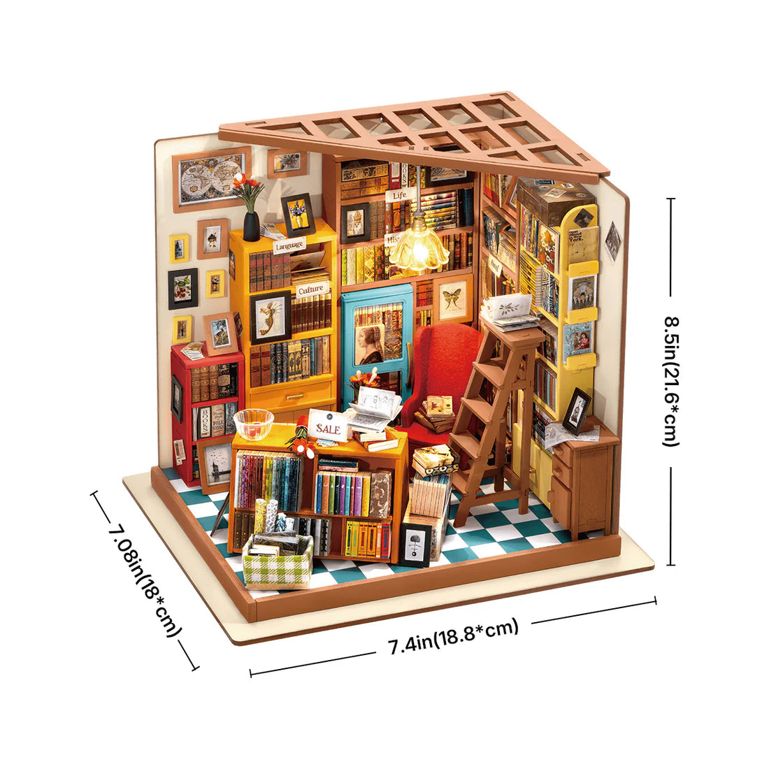 Rolife Sam's Study DIY Miniature House Kit, image 3