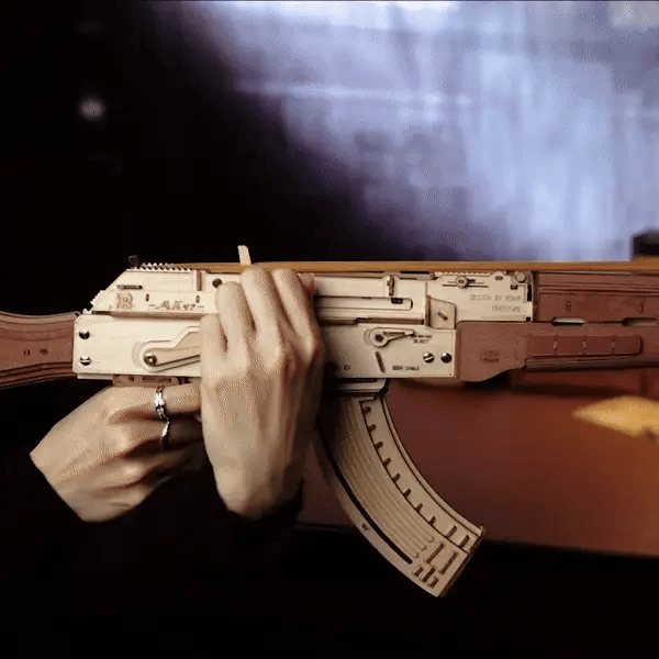 ROKR AK-47 Assault Rifle DIY 3D Wooden Puzzles, image 2