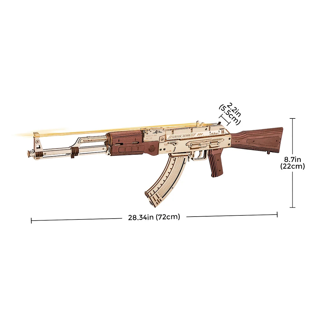 ROKR AK-47 Assault Rifle DIY 3D Wooden Puzzles, image 4