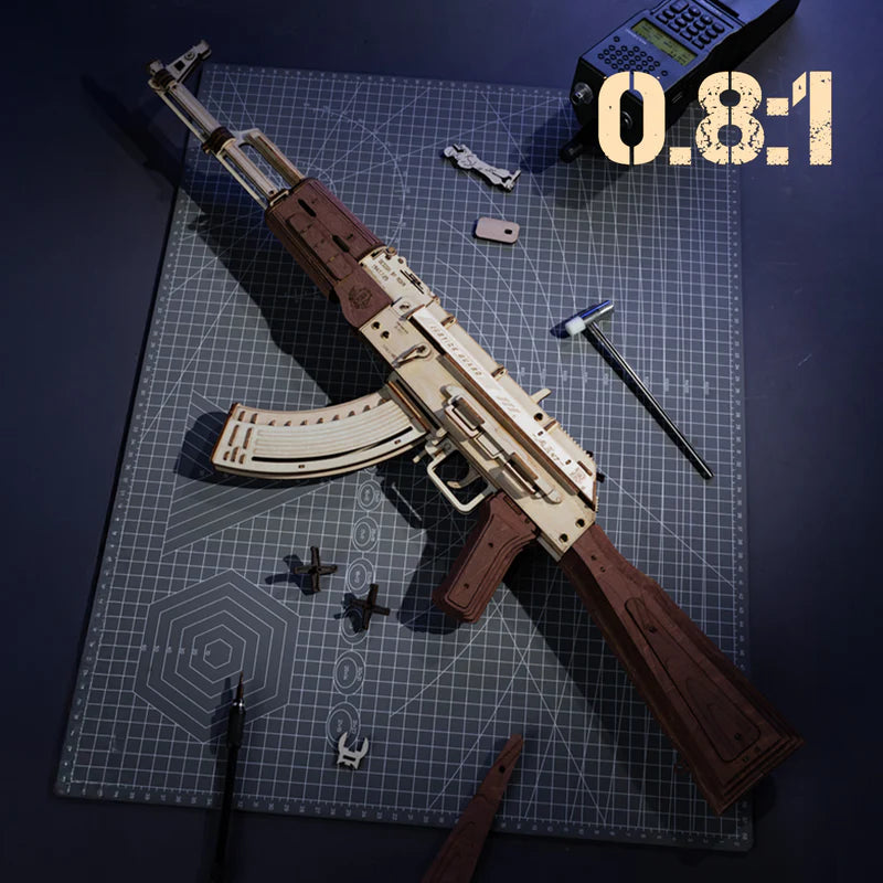 ROKR AK-47 Assault Rifle DIY 3D Wooden Puzzles, image 7