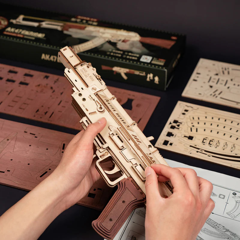 ROKR AK-47 Assault Rifle DIY 3D Wooden Puzzles, image 10