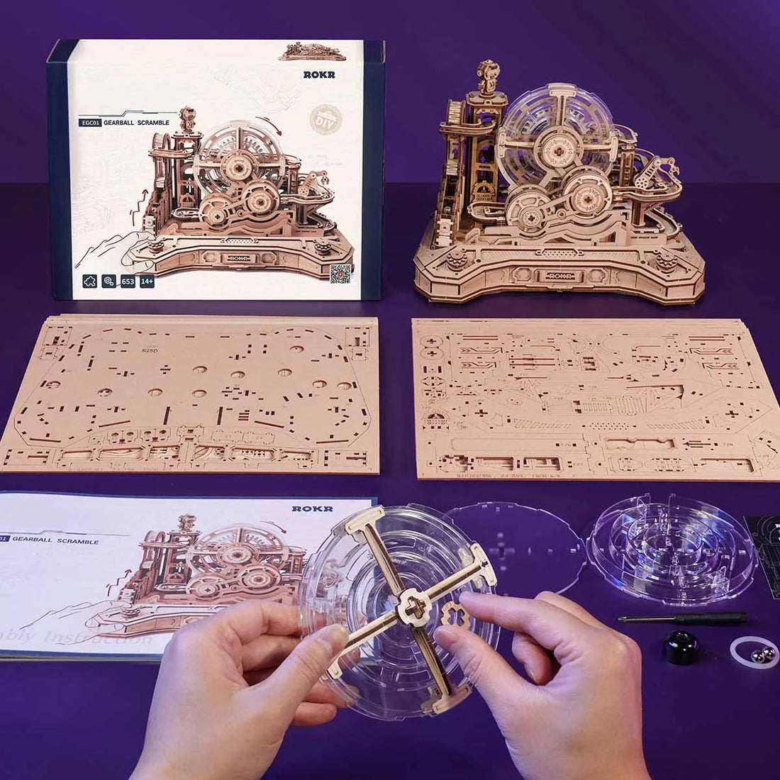 ROKR Gear Ball Challenge 3D Puzzle DIY Kit, image 3