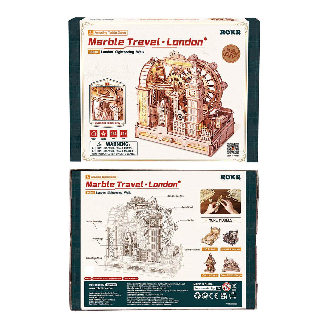 ROKR Marble Travel - London Marble Run 3D Puzzle DIY Kit, image 9