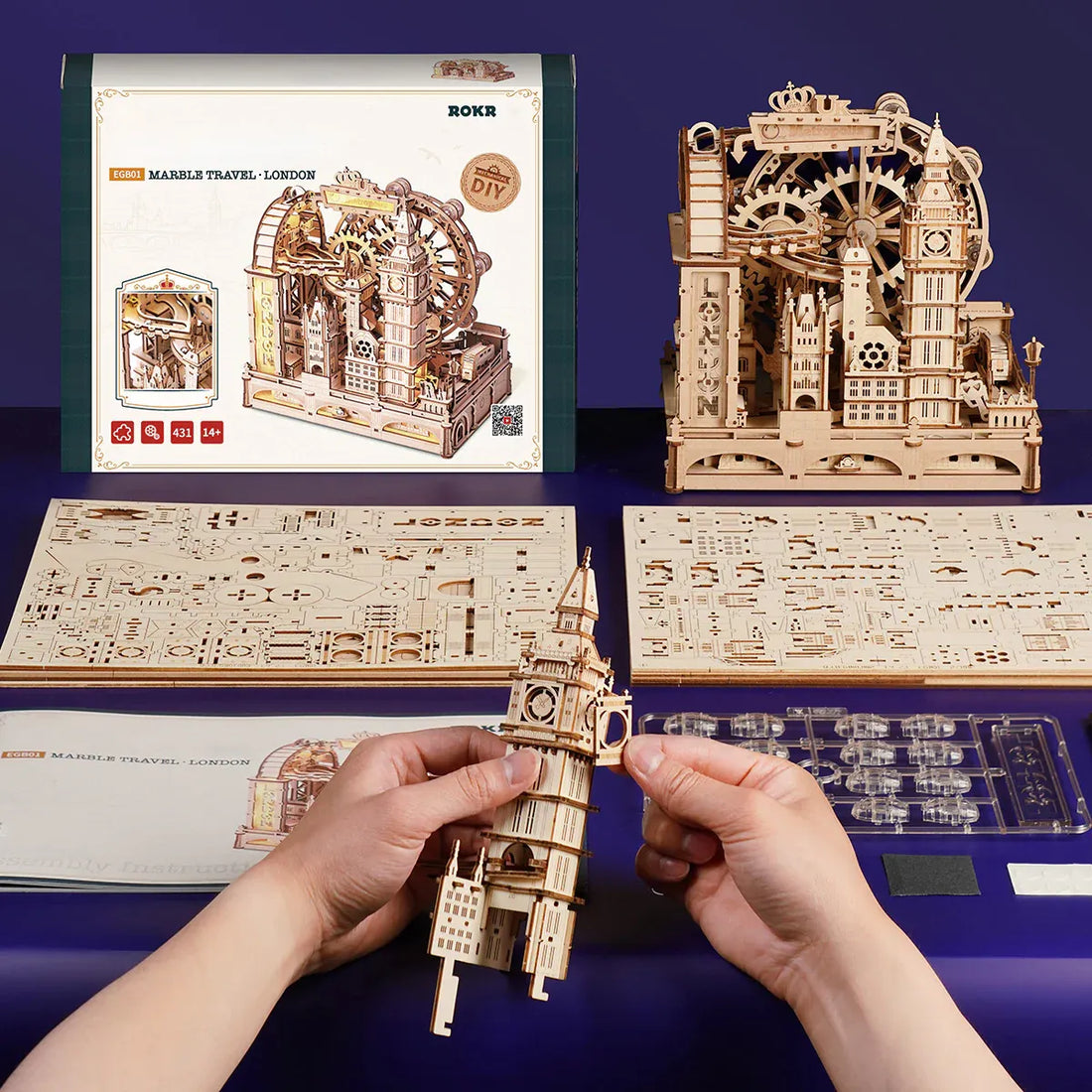 ROKR Marble Travel - London Marble Run 3D Puzzle DIY Kit, image 4