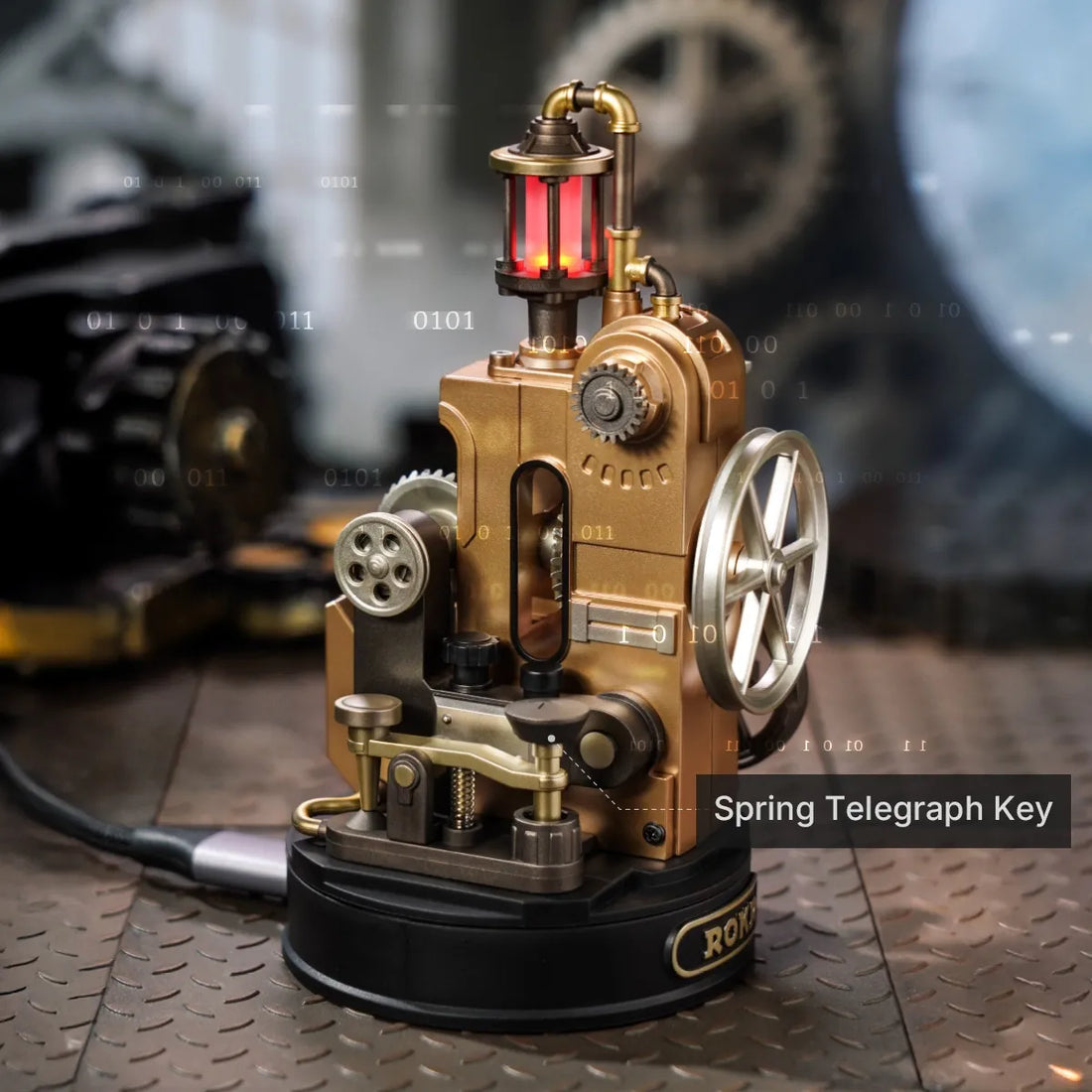 ROKR Morse Telegraph Mechanical 3D Puzzle DIY Kit, image 5