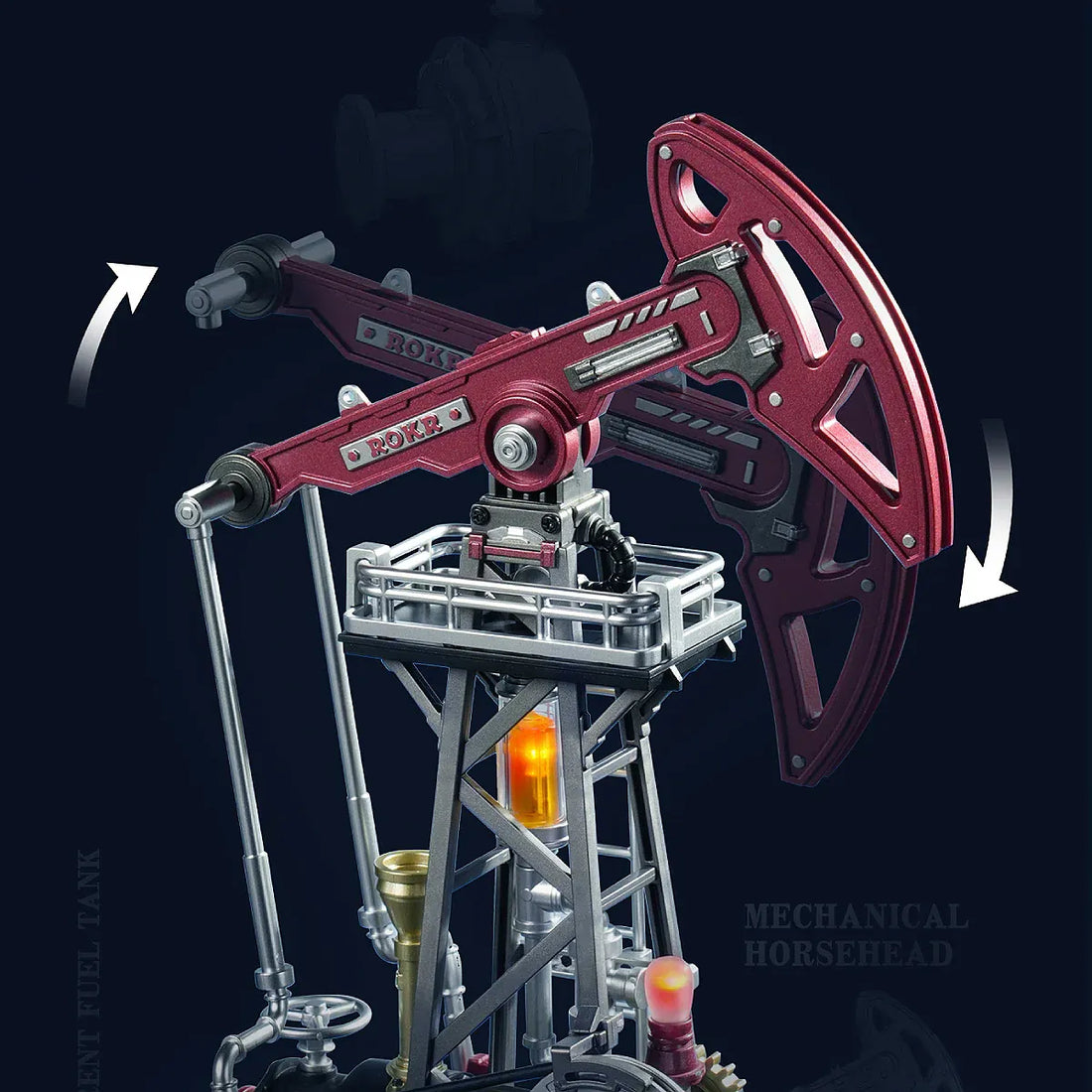 ROKR Oil Pump Jack Mechanical 3D Puzzle DIY Kit, image 3