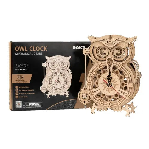 ROKR Owl Clock Mechanical 3D Puzzle DIY Kit, image 8