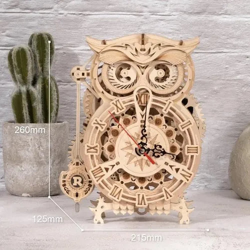 ROKR Owl Clock Mechanical 3D Puzzle DIY Kit, image 3