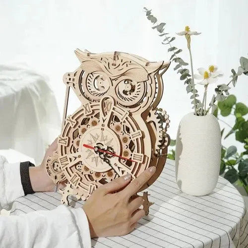ROKR Owl Clock Mechanical 3D Puzzle DIY Kit, image 4