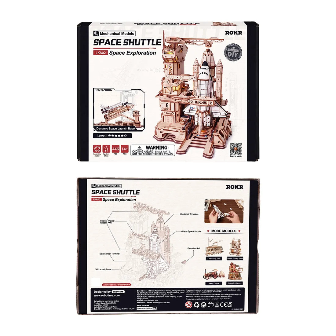 ROKR Space Shuttle Mechanical 3D Puzzle DIY Kit, image 4