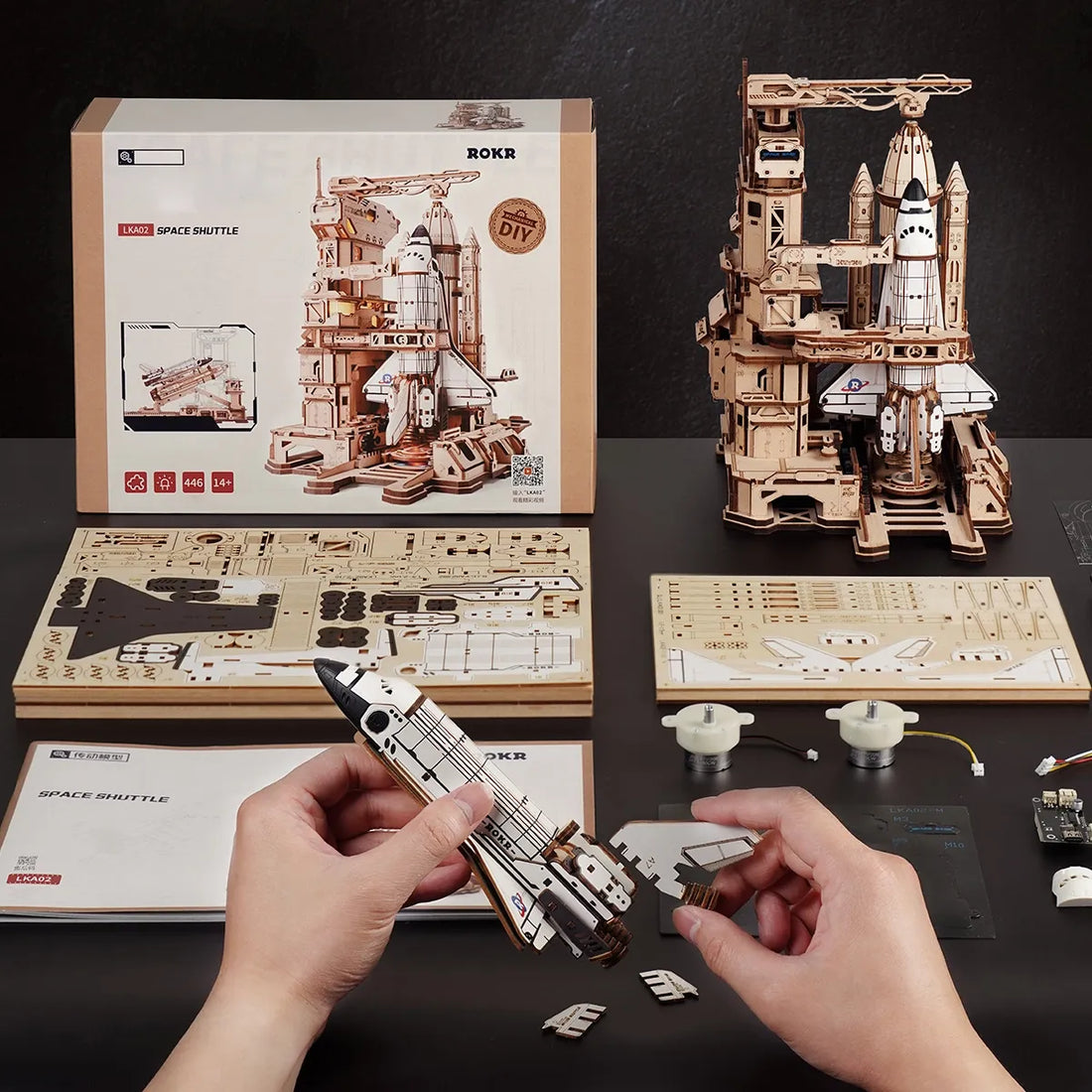 ROKR Space Shuttle Mechanical 3D Puzzle DIY Kit, image 5