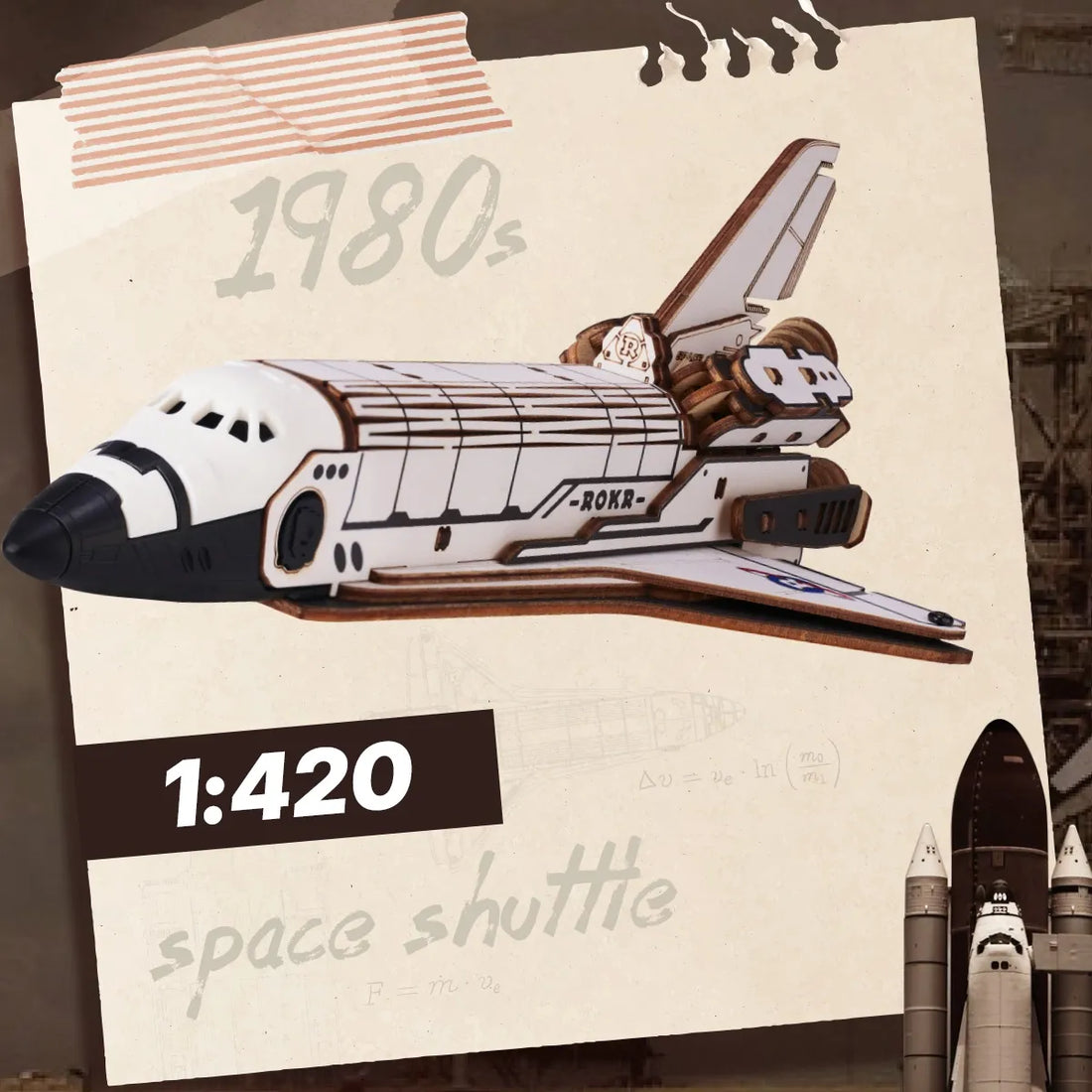 ROKR Space Shuttle Mechanical 3D Puzzle DIY Kit, image 8
