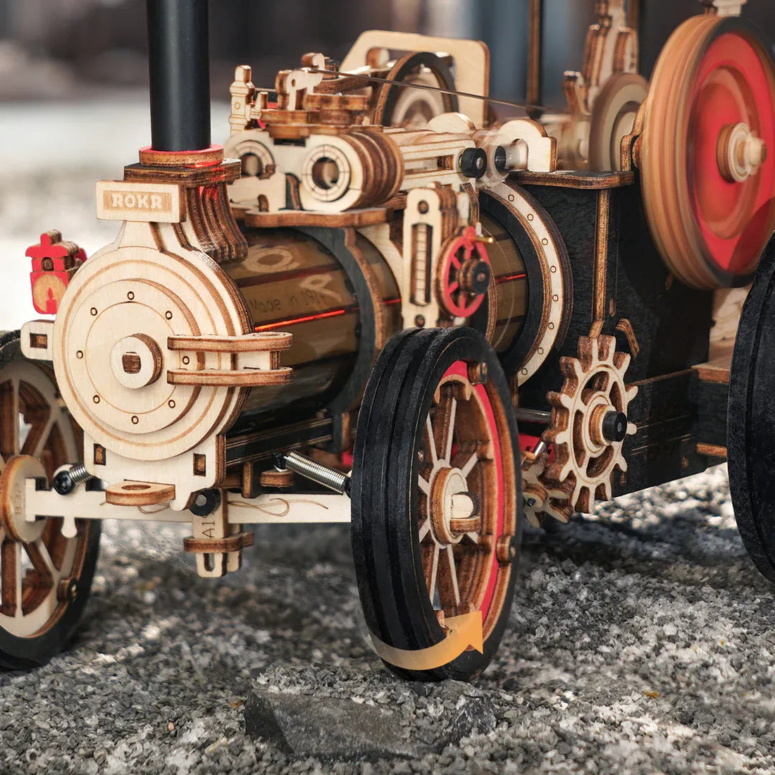ROKR Steam Engine Mechanical 3D Puzzle DIY Kit, image 7
