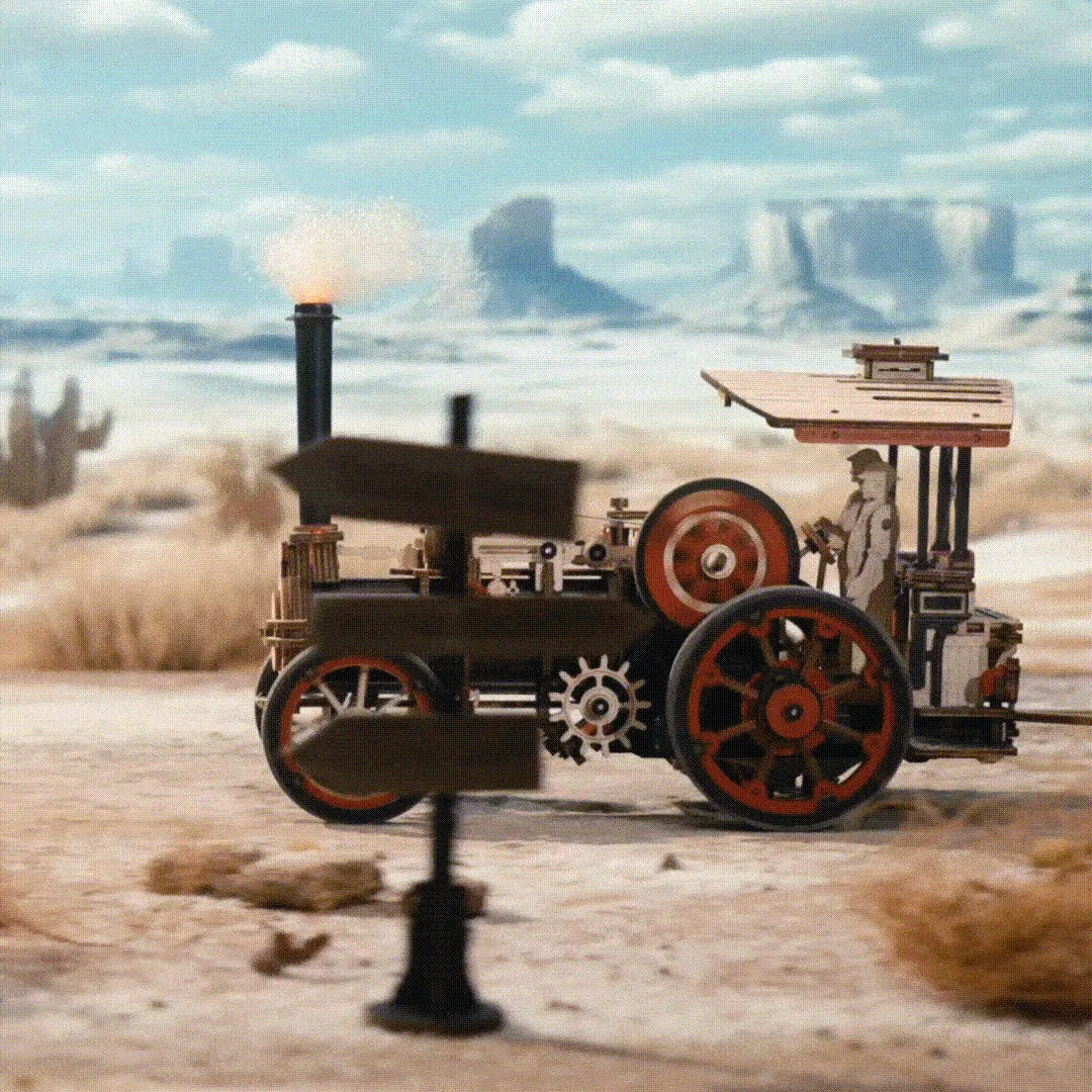 ROKR Steam Engine Mechanical 3D Puzzle DIY Kit, image 3