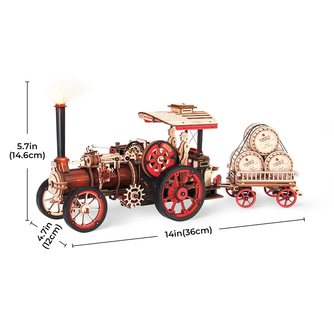ROKR Steam Engine Mechanical 3D Puzzle DIY Kit, image 4