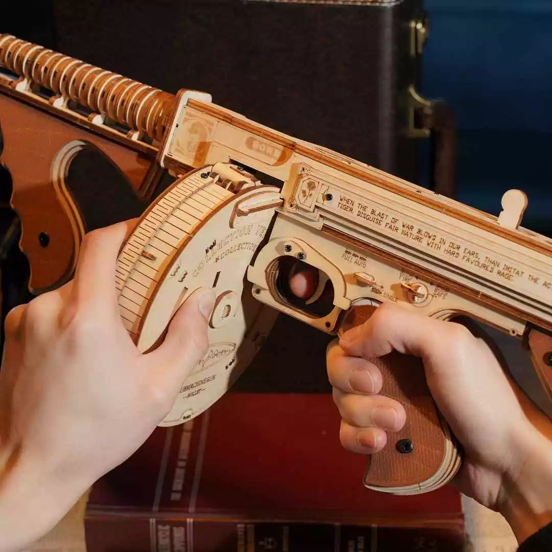 ROKR Thompson Submachine Gun DIY 3D Wooden Puzzles - Tommy Gun, image 10