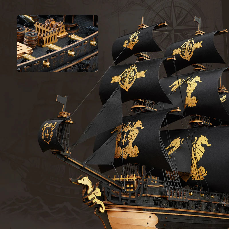 ROKR The Seahorse Barque DIY 3D Wooden Puzzles, image 7