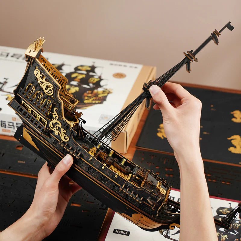 ROKR The Seahorse Barque DIY 3D Wooden Puzzles, image 6