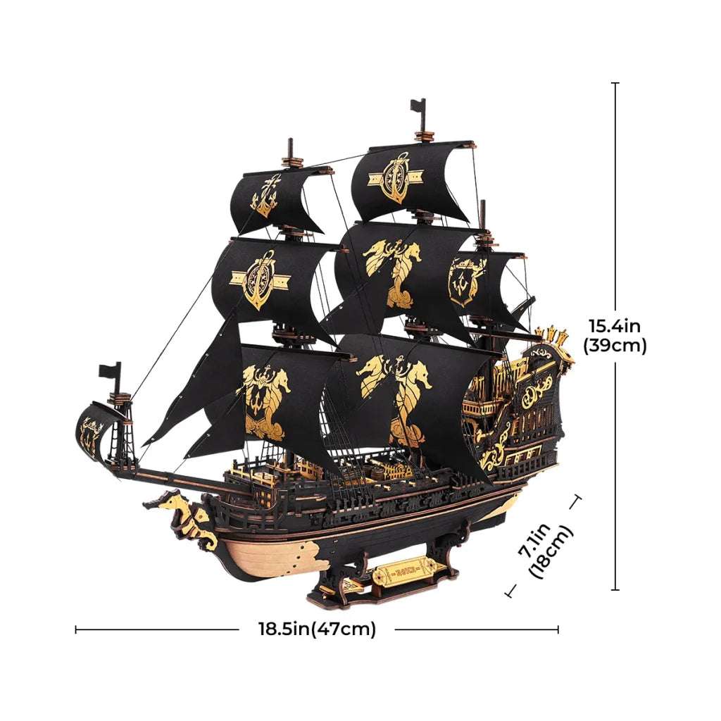ROKR The Seahorse Barque DIY 3D Wooden Puzzles, image 3