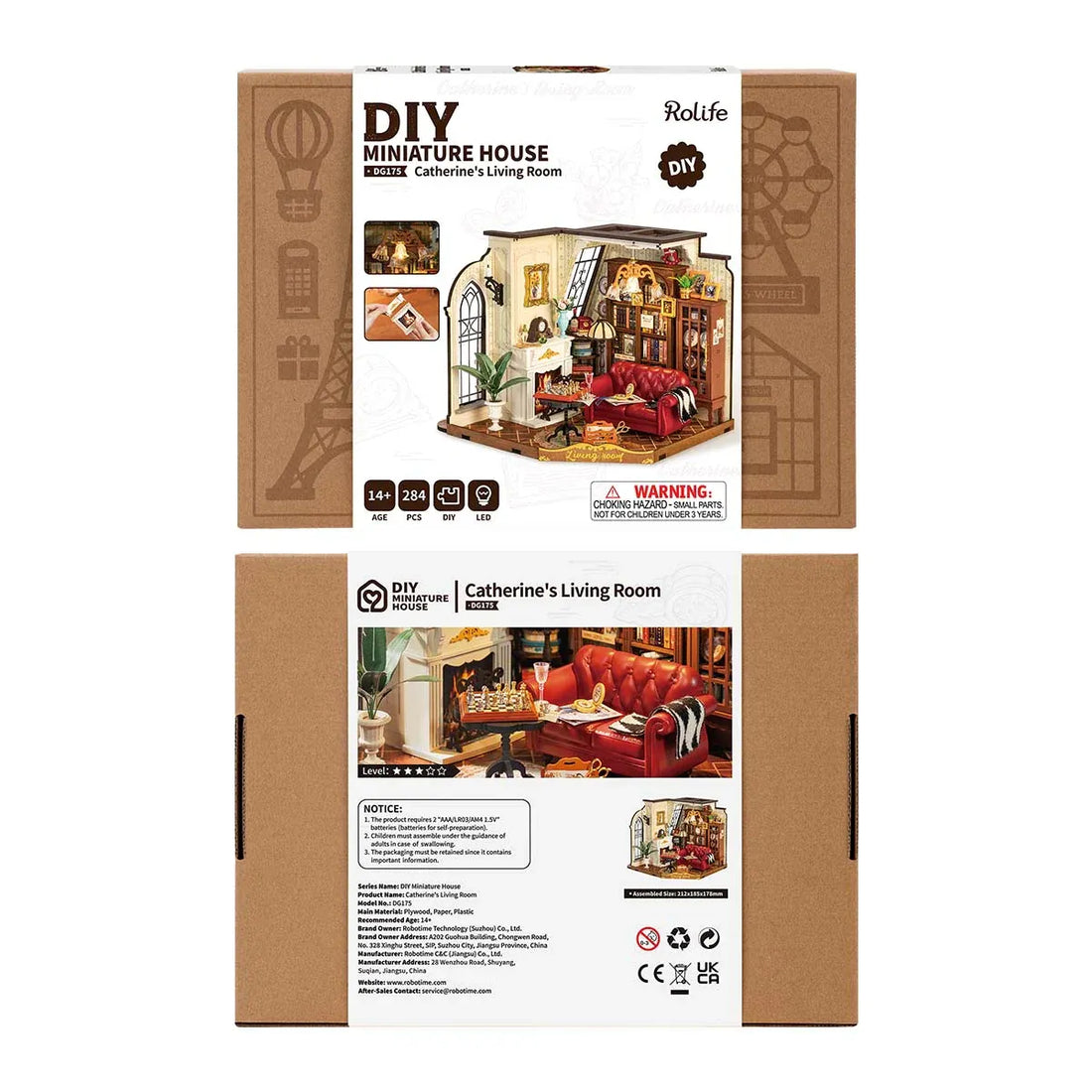 Rolife Catherine's Living Room DIY Miniature House Kit, image 7