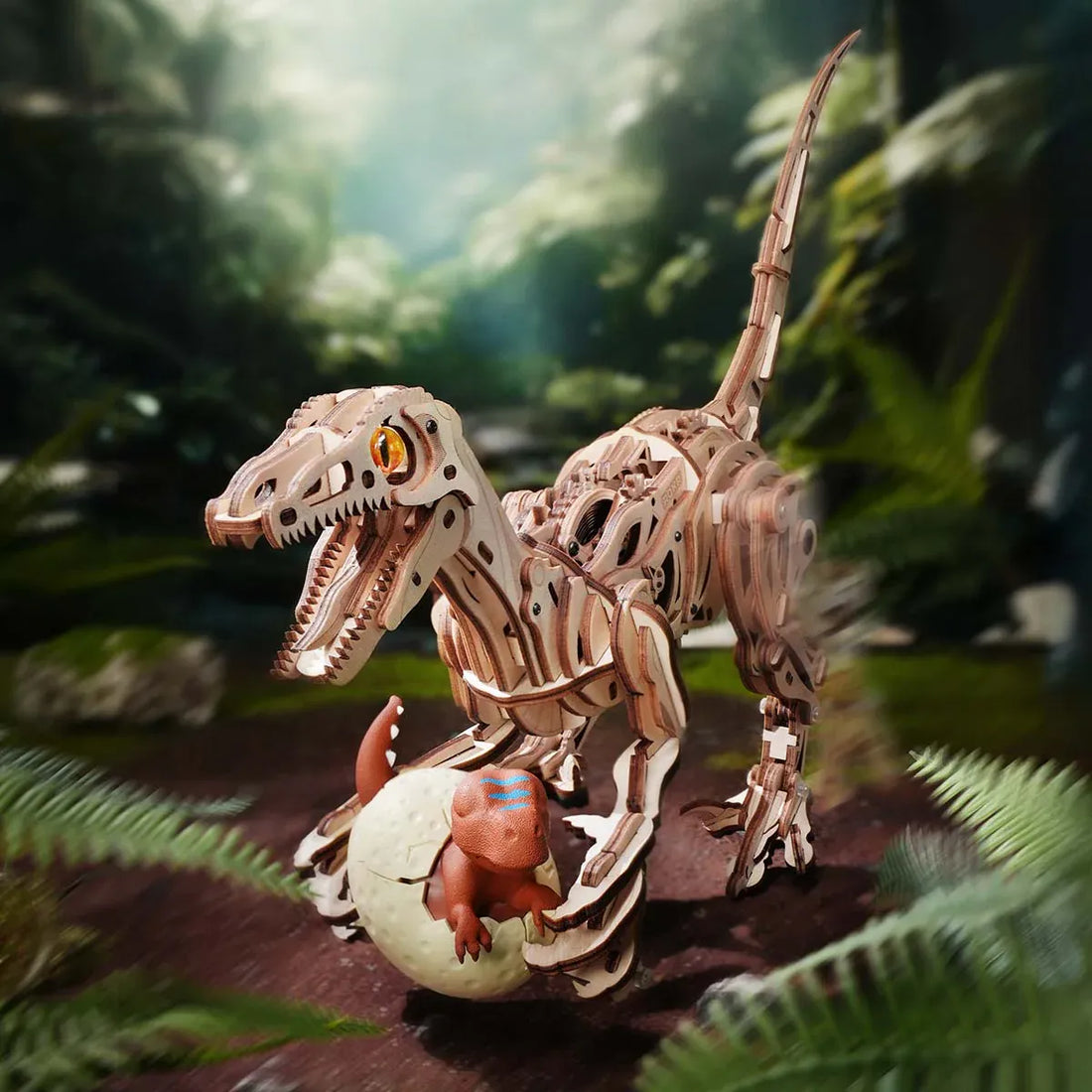 ROKR Velociraptor Mechanical Dinosaur 3D Puzzle DIY Kit -189 Pieces - LD01, image 5
