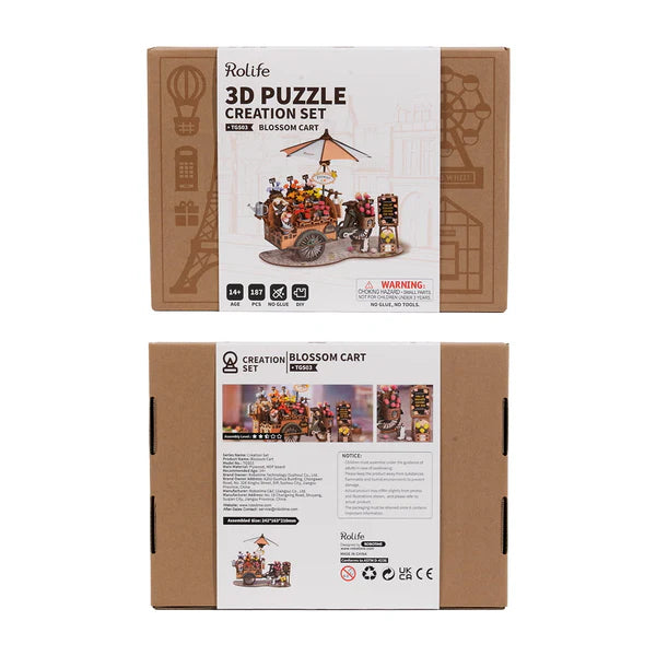 Rolife Blossom Cart 3D Wooden Puzzles, image 2