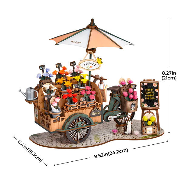 Rolife Blossom Cart 3D Wooden Puzzles, image 3