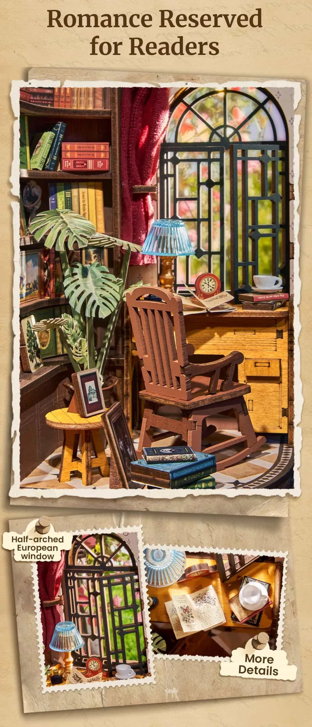 Rolife Silent Corner Study DIY Book Nook Kit, image 16