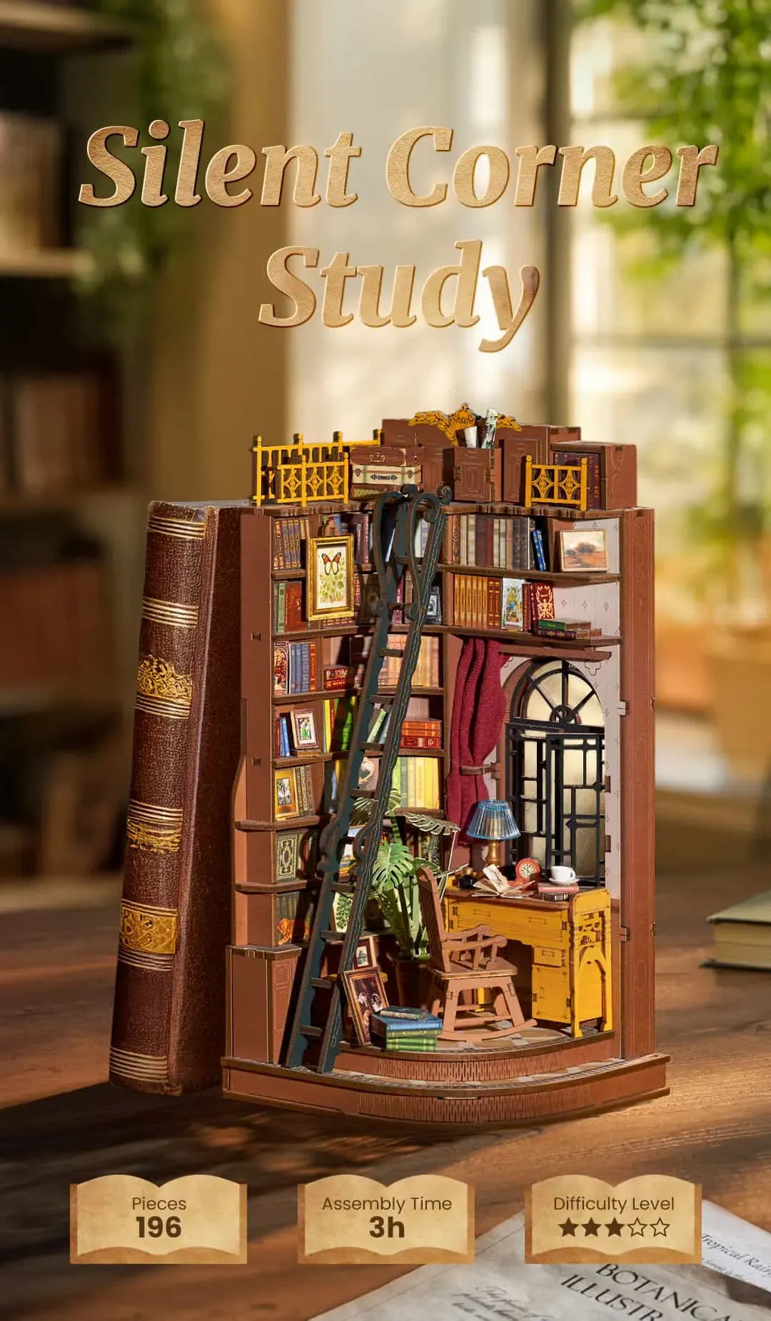 Rolife Silent Corner Study DIY Book Nook Kit, image 12