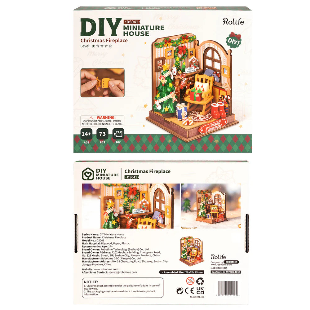 Rolife Christmas Fireplace DIY Miniature House, image 2