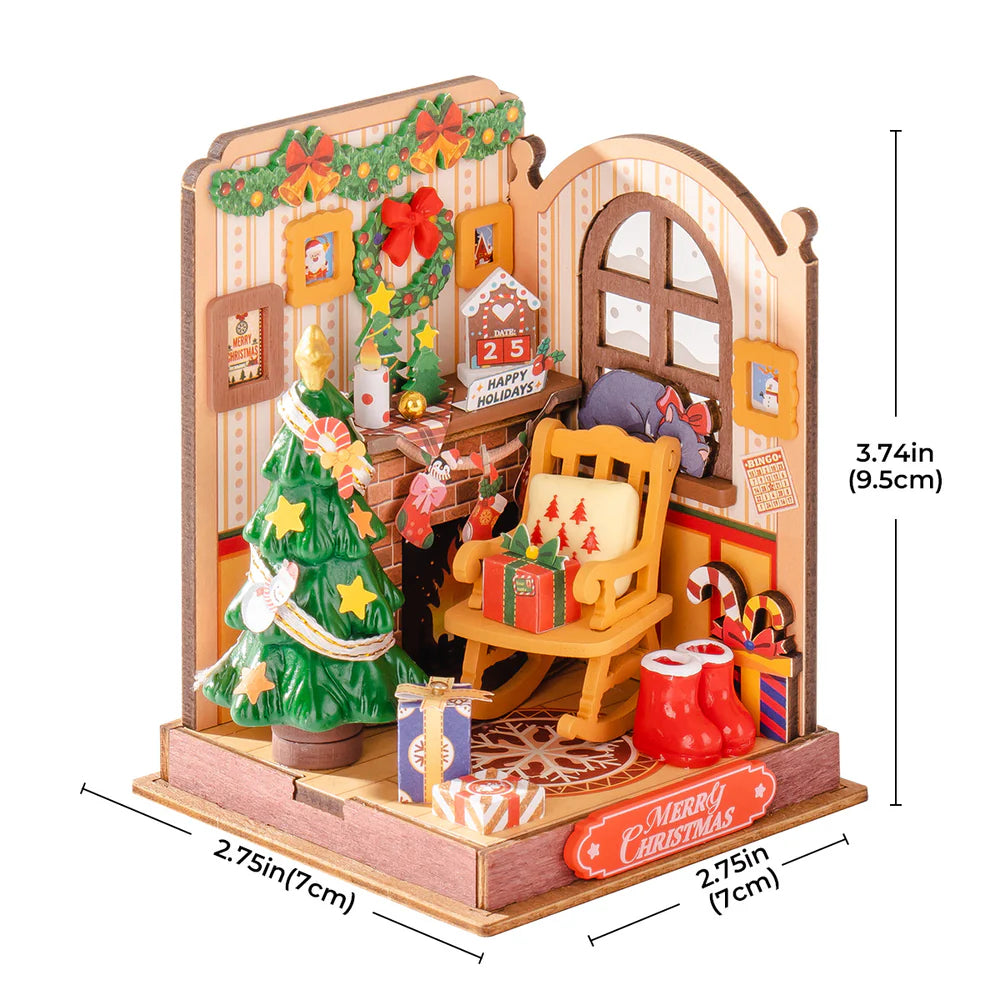 Rolife Christmas Fireplace DIY Miniature House, image 3