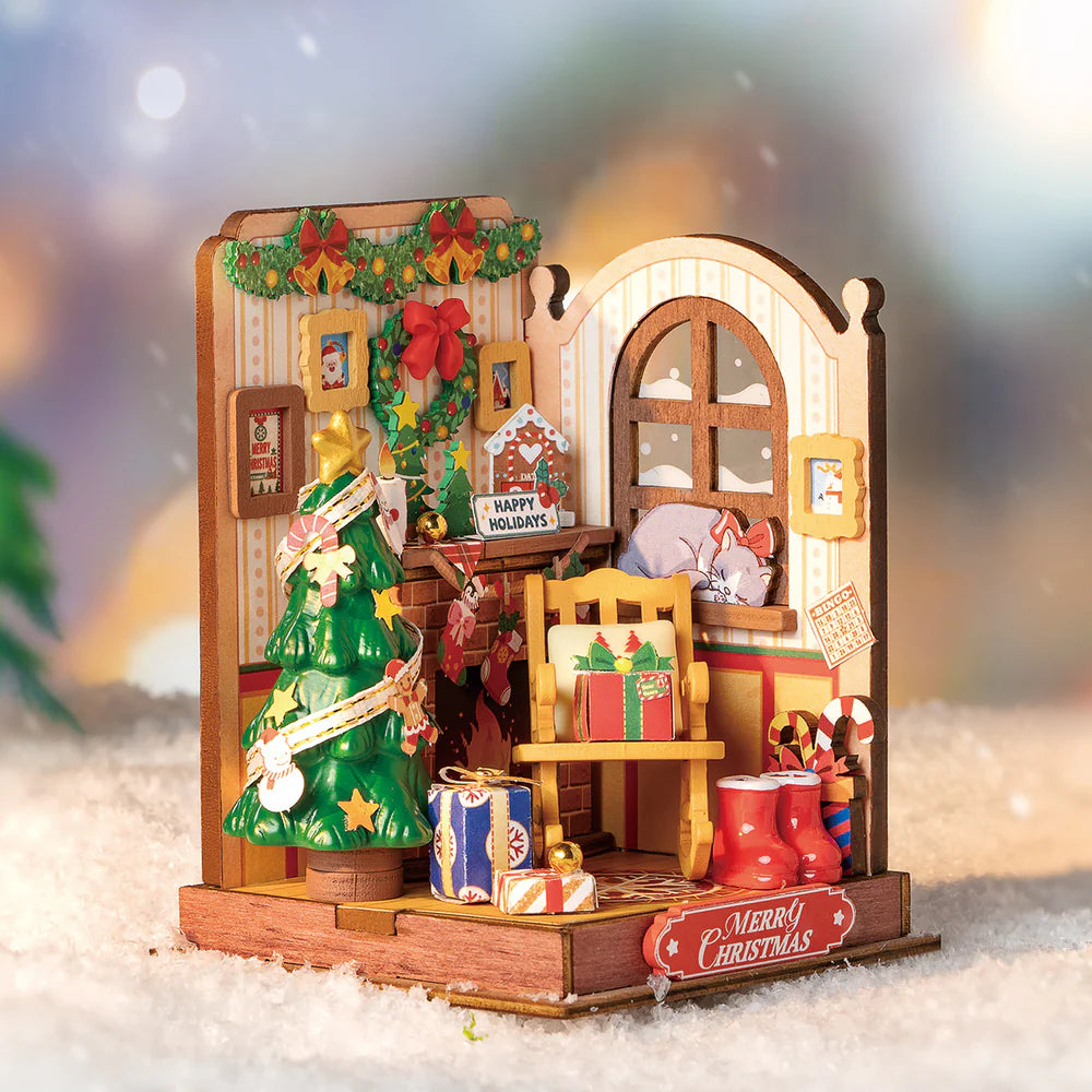 Rolife Christmas Fireplace DIY Miniature House, image 4
