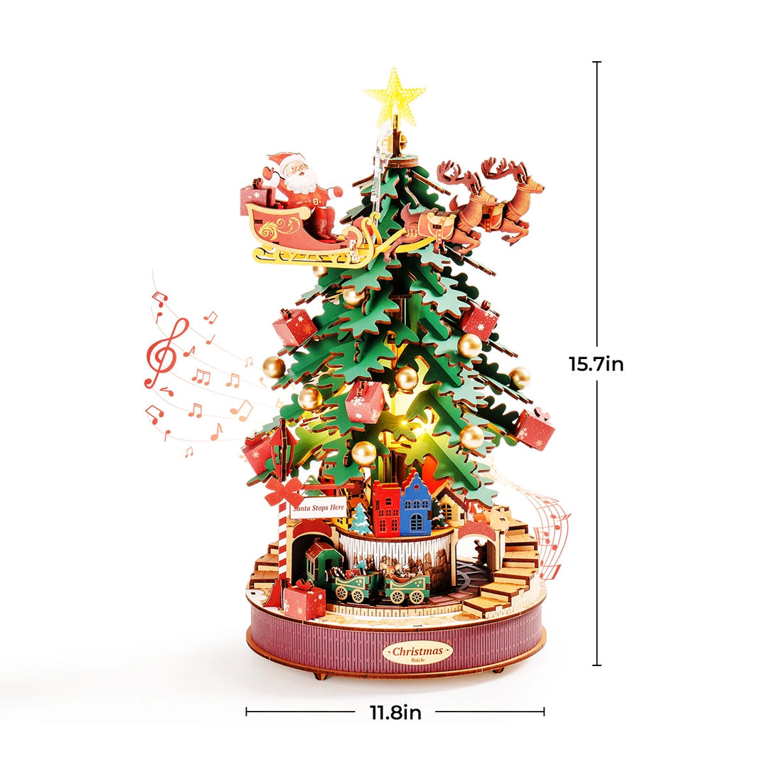 Rolife Christmas Melody Tree DIY Music Box, image 3