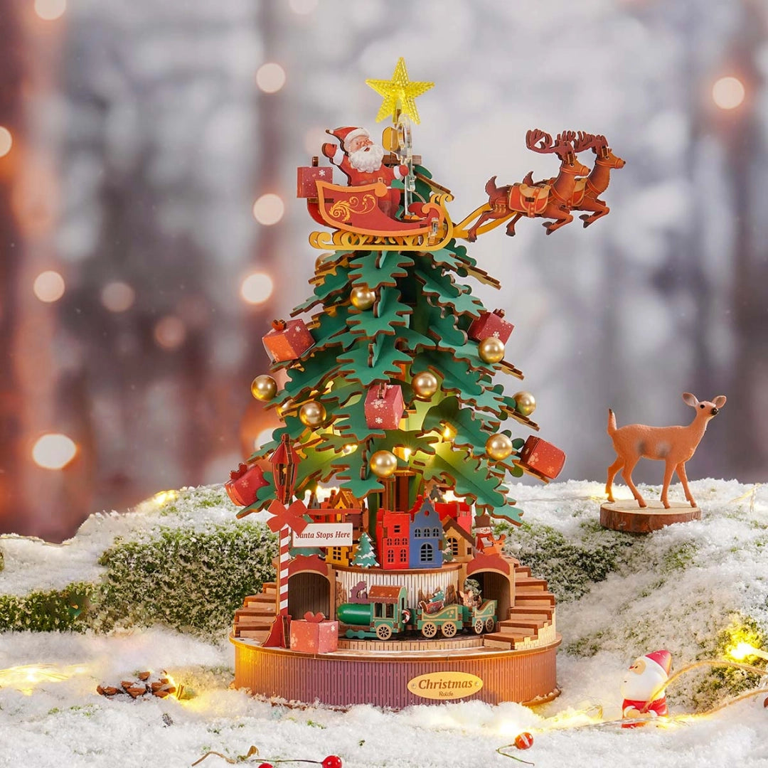 Rolife Christmas Melody Tree DIY Music Box, image 4