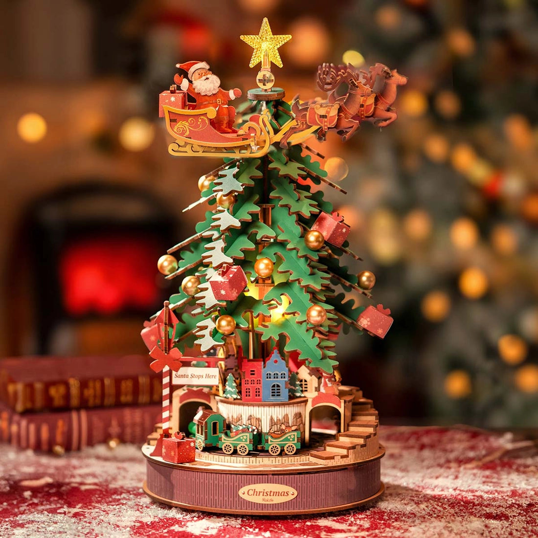 Rolife Christmas Melody Tree DIY Music Box, image 6