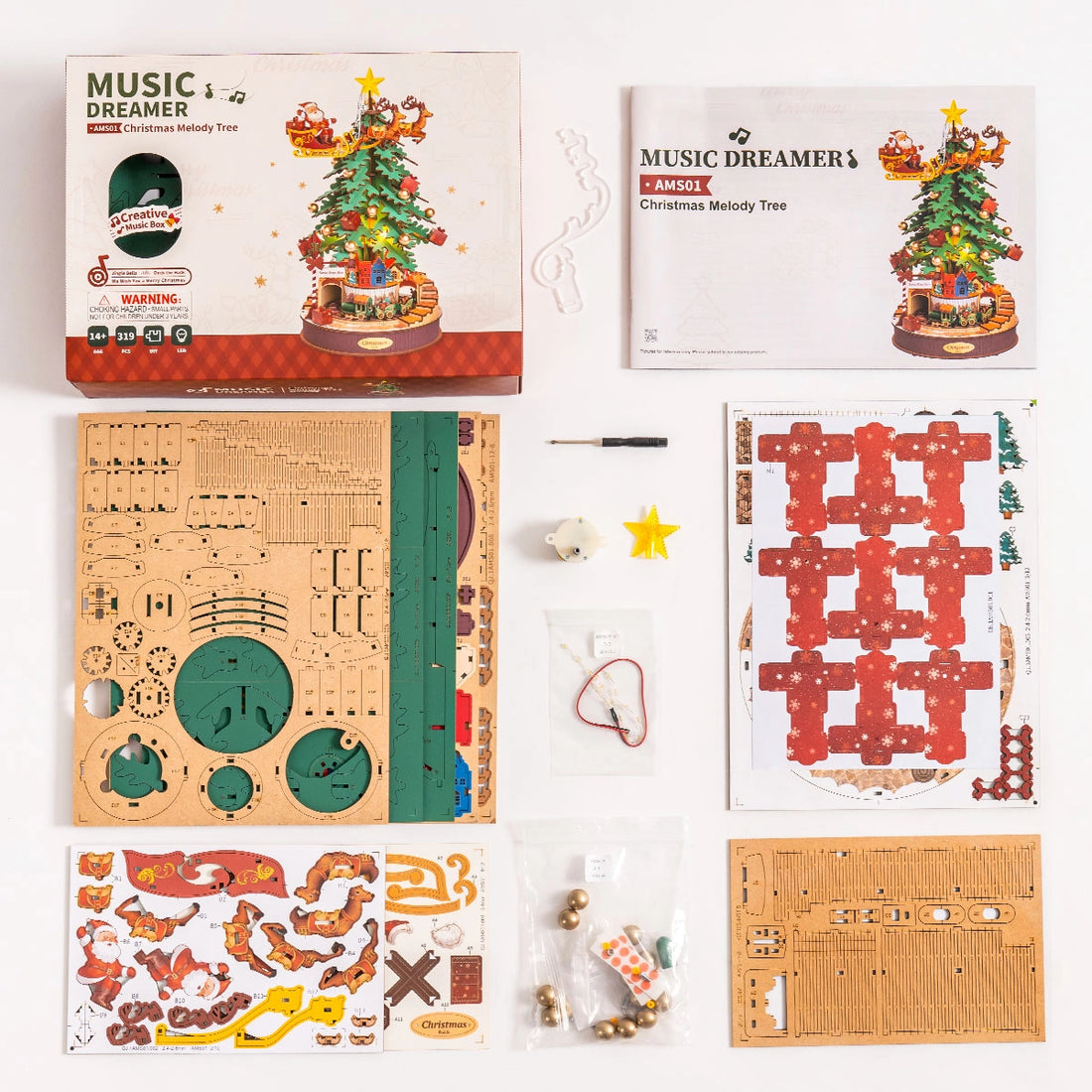 Rolife Christmas Melody Tree DIY Music Box, image 2