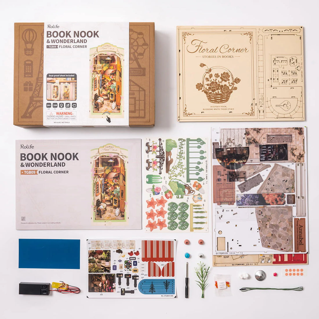 Rolife Floral Corner DIY Book Nook, image 7