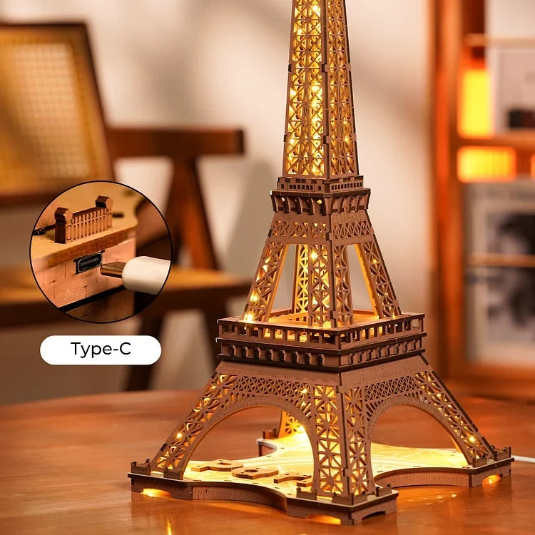 Rolife Night of The Eiffel Tower 3D Wooden Puzzle, image 6