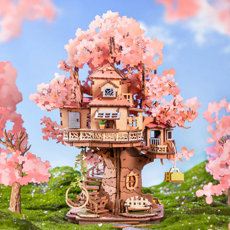 Rolife Sakura Tree House 3D Wooden Puzzles, image 5