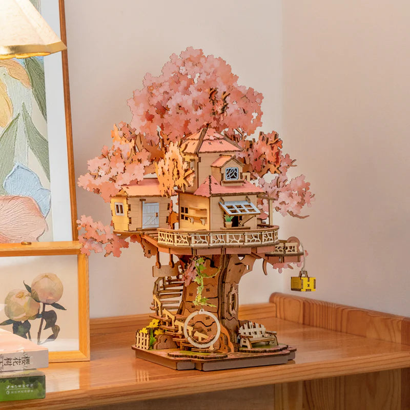 Rolife Sakura Tree House 3D Wooden Puzzles, image 6