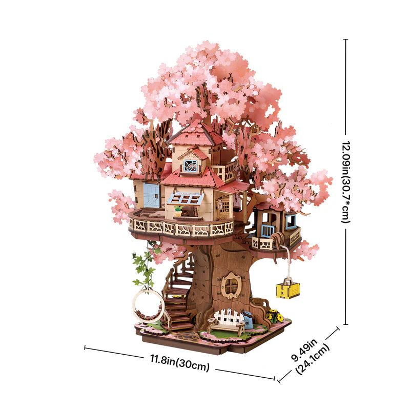 Rolife Sakura Tree House 3D Wooden Puzzles, image 4