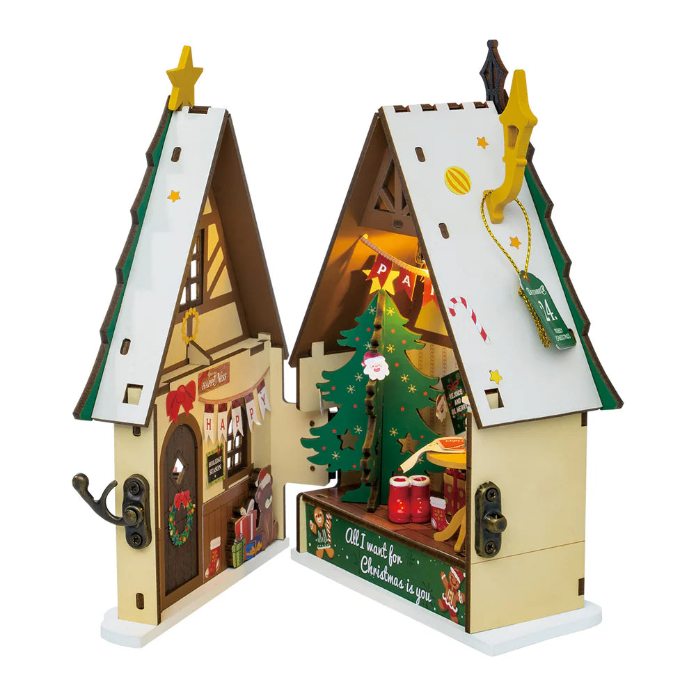 Rolife Twinkling Christmas House DIY Miniature House, image 4