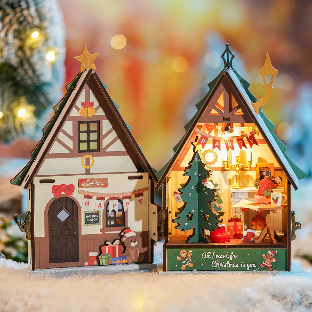 Rolife Twinkling Christmas House DIY Miniature House, image 6