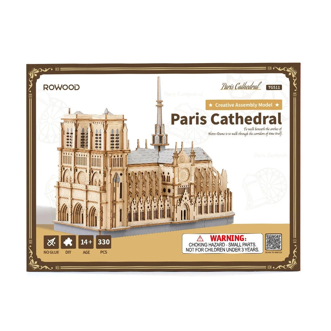 Rolife Paris Cathedral 3D Wooden Puzzle, image 8