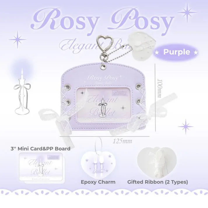 RosyPosy "Elegant Ballet" Collection Horizontal Leather Card Holder Set, image 3