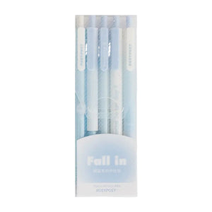 Pack of pens with a gradient design on a light gray background