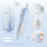 RosyPosy "ICING" Collection Soft Ice Penetration Push Correction Tape showing packaging and features.