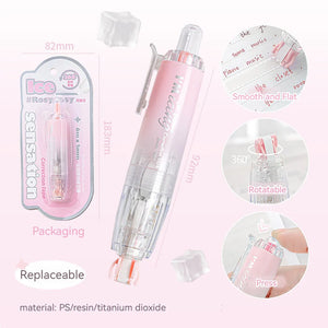 RosyPosy "ICING" Collection Soft Ice Penetration Push Correction Tape with pink packaging and gradient design.